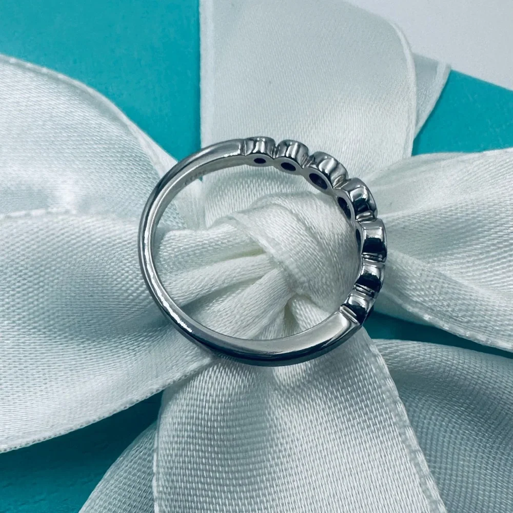 RARE Tiffany & Co. Platinum Jazz Ring with Diamonds and Pink Sapphires Packaging